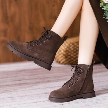 短靴女2025秋冬新款chic馬丁靴英倫風韓版百搭學生平底加絨女棉鞋