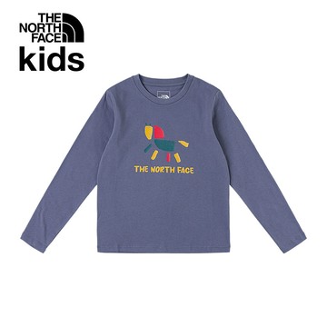 【新年款】The North Face北面兒童紫色純棉長袖上衣｜8DR1BTR