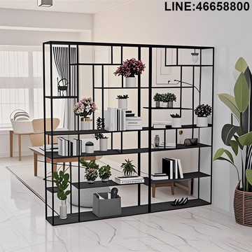 公司貨 免運 速發 附發票 屏風 公司隔斷 貨架 入戶展架 玄關 迷你客廳家用簡約現代創意屏風隔斷書架落地置物架展示收柜隔板架 支持訂製