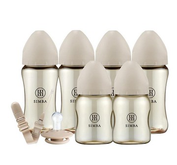 小獅王辛巴 咬咬喝喝進階組！新生起手包(扭扭奶嘴組)(杏茶) 2532元