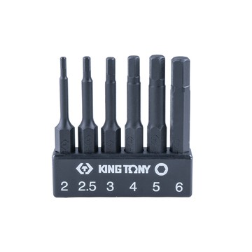 KING TONY 專業級工具 6件式 1/4 六角電動起子頭組 KT1004B6HQ