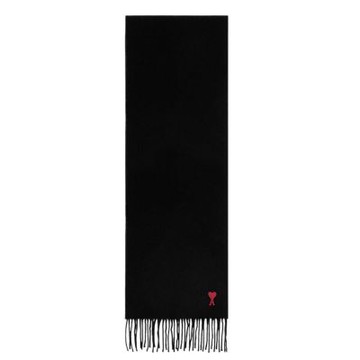 AMI PARIS Ami de Coeur Scarf 羊毛 圍巾 黑色 BFUSF405.334.001
