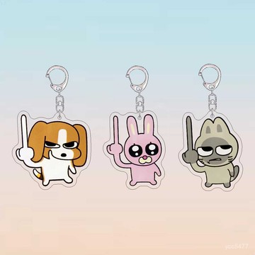 夏季新品✨暹羅釐普週邊豎中指鑰匙扣閨蜜送禮可愛錶情掛件亞克力包包小掛飾