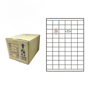 【鶴屋】A4電腦標籤 25x35mm 直角 66格 1000張入 / 箱 L2535(LX)