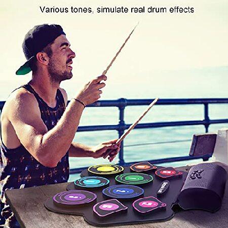 Foldable Electronic Drum Set, Colorful Silica Gel Electronic Drum Kit for B