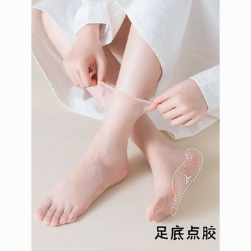 透明襪子夏季薄款中筒防滑隱形防勾絲超薄春夏短款肉色耐磨水晶襪