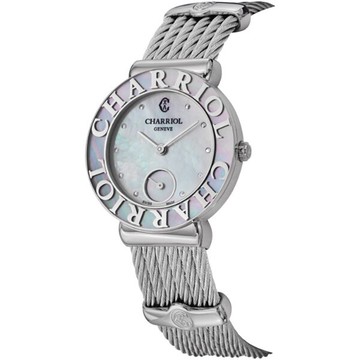 CHARRIOL夏利豪(ST30SC.560.019)經典小秒針鋼索腕錶/珍珠母貝面30mm｜樂天全館特惠中★指定刷卡回饋10%