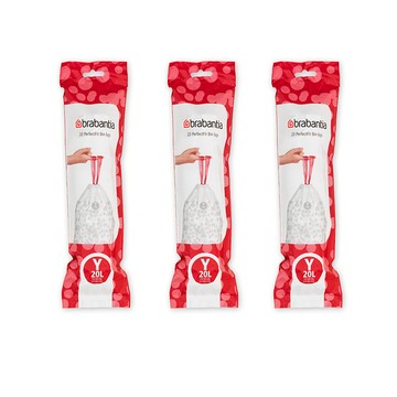 Brabantia NEWICON手提垃圾袋3入組Y型-20L(20袋/入，共60袋)