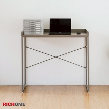 RICHOME 可莉亞萬用桌 書桌 化妝桌 辦公桌 工作桌 奶茶色 鐵架工作桌 電腦桌 韓系 韓風 TA492