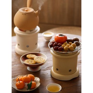 九土日式手工陶泥炭爐煮茶爐橄欖碳爐復古小火爐茶道零配禪意風爐