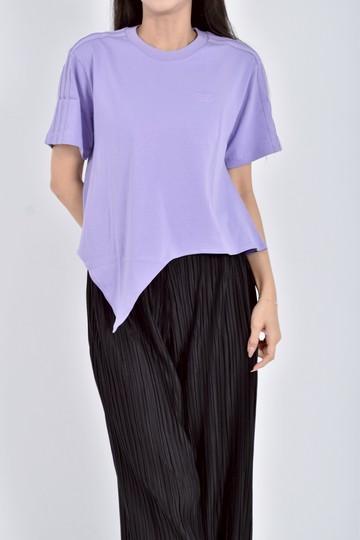 (M) adidas質感運動棉質純棉小logo紫色短袖上衣