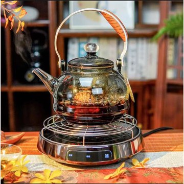 迷你電陶爐小型超薄煮茶爐2024新款煮茶器家用超小高端煮茶壺套裝