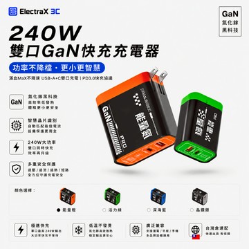 台灣現貨🔥新款240w 充電頭 240W 氮化鎵 摺疊充電頭 USB+typec 雙口 AI智能控溫 全協議 快充充電器