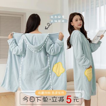 浴袍式浴巾女2025新款可穿可裹巾可愛純棉吸水速干不掉毛家用浴裙