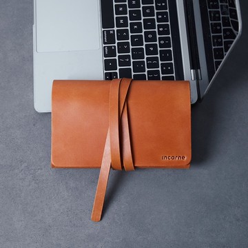 皮革線材整理 旅行科技配件 捲式收納 科技用品整理袋