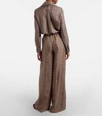 Max Mara Vischio printed silk satin wide-leg pants