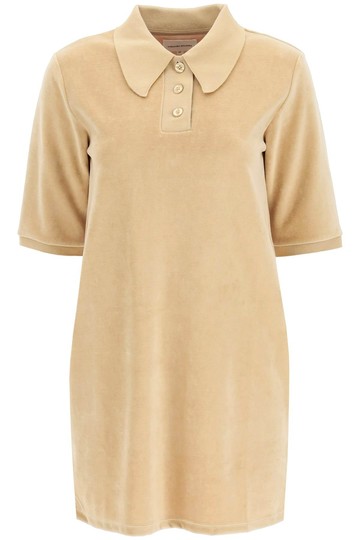 Loulou Studio - Miniabito Polo 'Cani' In Jersey Di Velluto