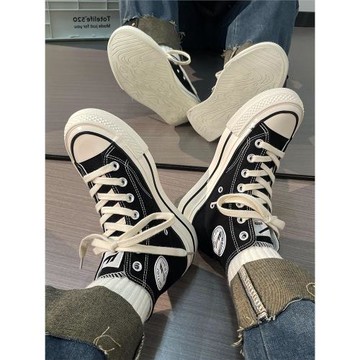 回力官方旗艦店高幫帆布鞋女鞋2025新款情侶休閑鞋子厚底板鞋男款