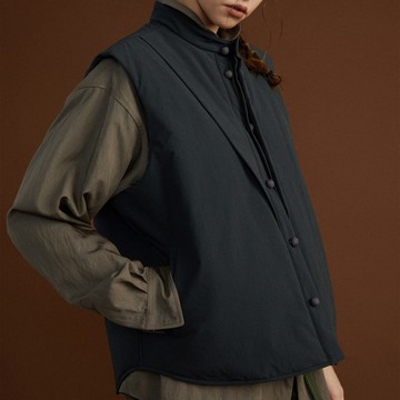 保暖3M新雪麗夾棉 尼龍立領馬甲棉服 秋冬寬松男女