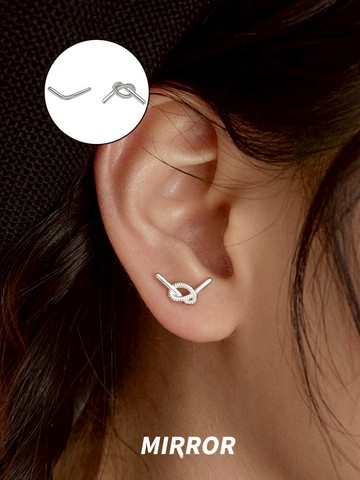 小麋人925吸管耳釘耳環女耳飾小眾設計創意潮流個性網紅氣質配飾