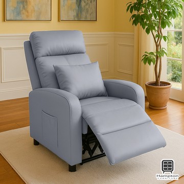 【Hampton 漢汀堡】麥克休閒躺椅-鐵灰色(含腰枕)