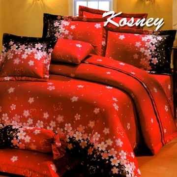 KOSNEY  吉祥花語 加大活性精梳棉六件式床罩組台灣製