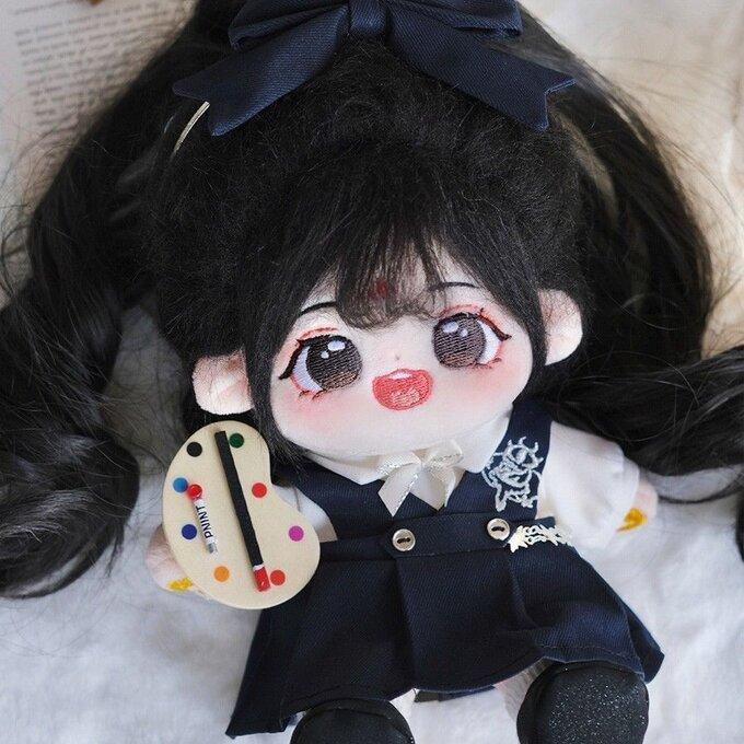 無属性 ぬいぐるみ 20cm 着せ替えぬいぐるみ 稚予 黒髪黒い瞳女の子 綿