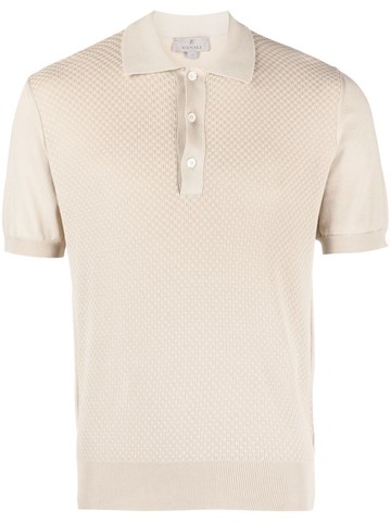 Canali - knitted cotton polo shirt - men - Cotton - 48 - Neutrals