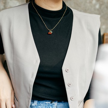 【Montagne｜免運】Cherry｜紅瑪瑙鎖骨鏈