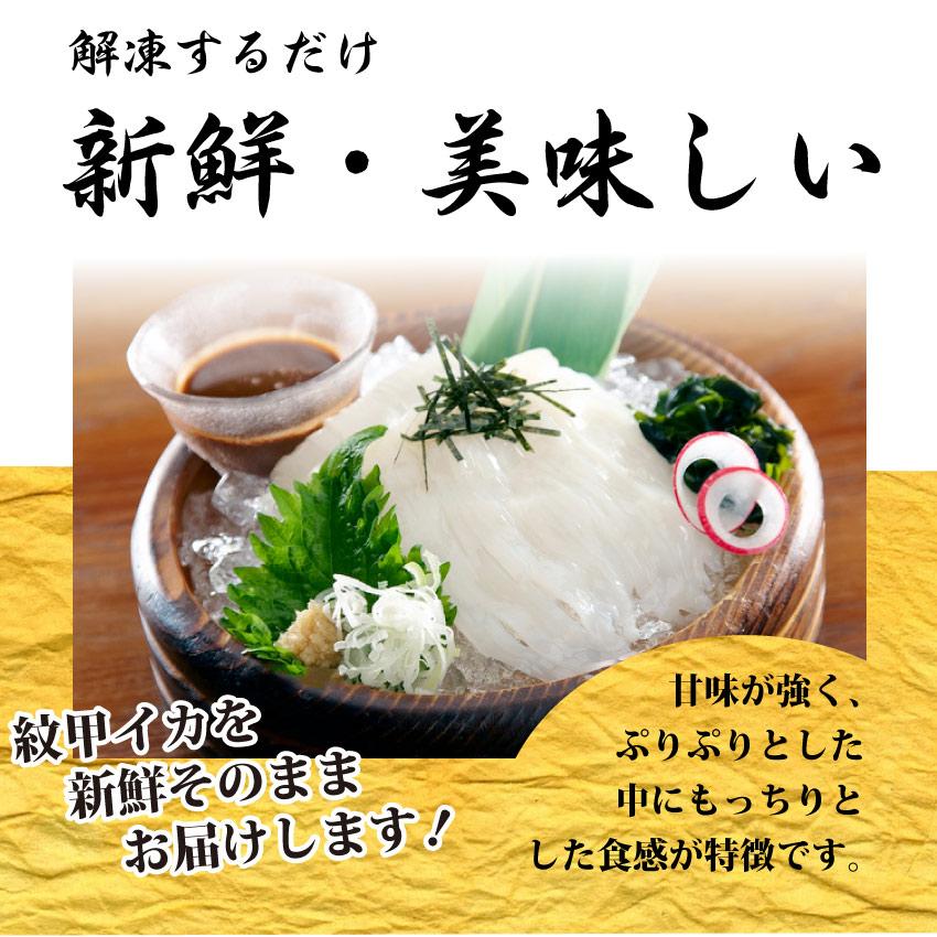 お刺身 紋甲イカソーメン 20個セット50g×20 わさび 醤油付き 魚 刺身 いか いかそうめん おかず