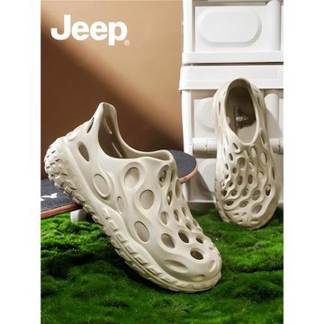 JEEP洞洞鞋男夏外穿拖鞋2026新款沙灘涼鞋男款防滑全包涉水溯溪鞋