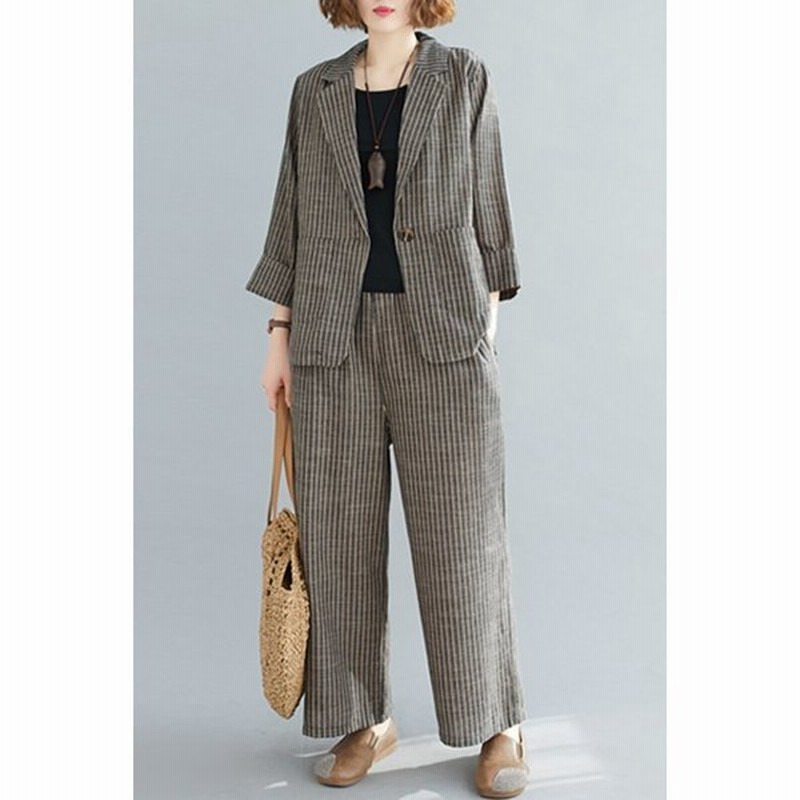 スーツ パンツスーツ レディース 安い おしゃれ 着やせ ストライプ 無地 大きいサイズ ゆったり 夏 春スーツ 通勤 Ol 綿麻 ロングスーツ 上品 30代40代 通販 Lineポイント最大0 5 Get Lineショッピング