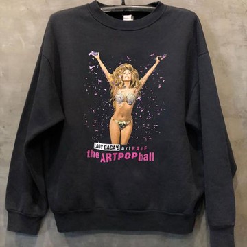 Lady Gaga人像周邊高街vibe設計感小眾美式復古長袖上衣圓領衛衣