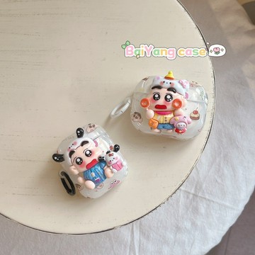 立體卡通小新 耳機保護殼  Airpods4 適用於 Air Pods pro 4 3 pods 2 蘋果藍牙耳機保護殼