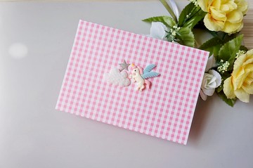 R1-限量手作卡片-萬用卡生日卡母親節聖誕節感謝卡片 獨角獸