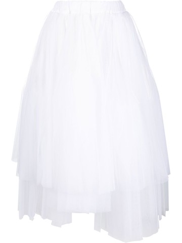 Black Comme Des Garçons - asymmetrical tulle-layered midi skirt - women - Cupro/Nylon - XS - White