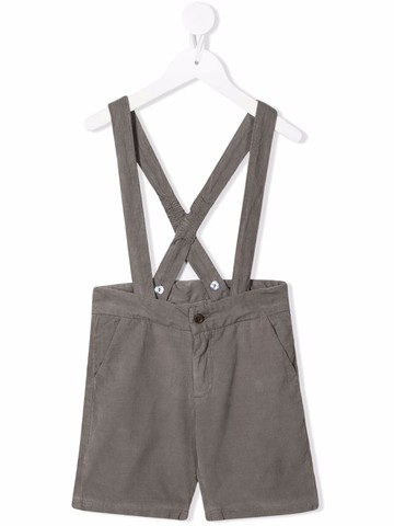 Knot - Nobu dungaree shorts - kids - Cotton/Cotton - 10 yrs - Grey