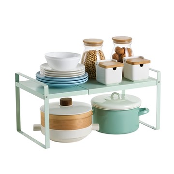 分層伸縮置物架 碳鋼烤漆材質 長度36~60cm  綠色  1個