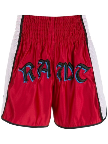 Amir Slama - embroidery Luta shorts - men - Polyester - P - Red