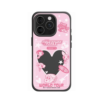 iPhone 16 Pro SolidX 黑 - The Powerpuff Girls 飛天小女警 - 愛心世界巡迴