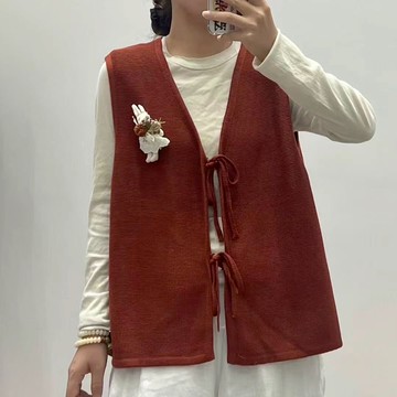 休閒綁帶針織背心879801