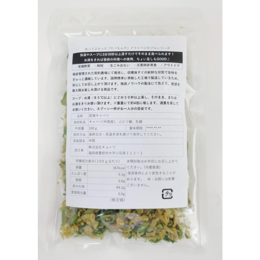 乾燥野菜 乾燥きゃべつ Lサイズ品 4cmカット 100g 契約栽培 エアードライ製法 送料無料 仕送り 一人暮らし 常備菜 時短 お手軽 非常食 即席みそ汁