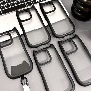 殼研日本貓耳朵手機殼iphone12/13/14/15/16promax小眾高級卡通可愛磨砂透明軟殼女生新款蘋果爆款簡約素殼