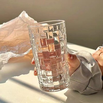 藤編格  玻璃水杯400ml