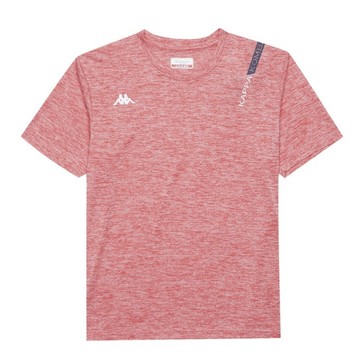 KAPPA 時尚舒適型男吸濕排圓領衫 (正紅麻花 33162QWD18)