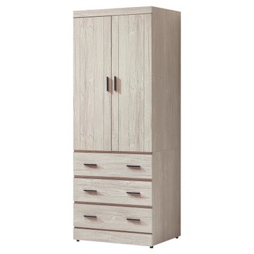 Boden-貝羅2.5尺二門三抽加高衣櫃