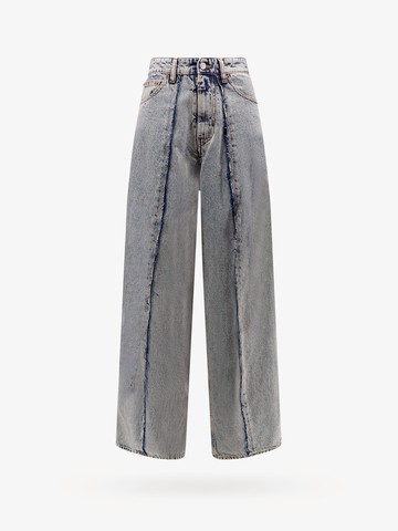 Indigo jeans with frayed profiles - MM6 MAISON MARGIELA - gender_Woman