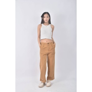 (M) pazzo高腰土黃色長褲二手衣