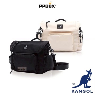 KANGOL 袋鼠 蓋袋 側背包 限定款【64558706】時尚 防潑水 白色小包 相機包 多格層 包包 日韓穿搭