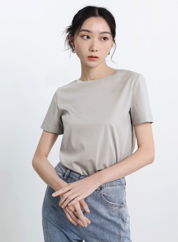 素面背簍空細節短袖上衣